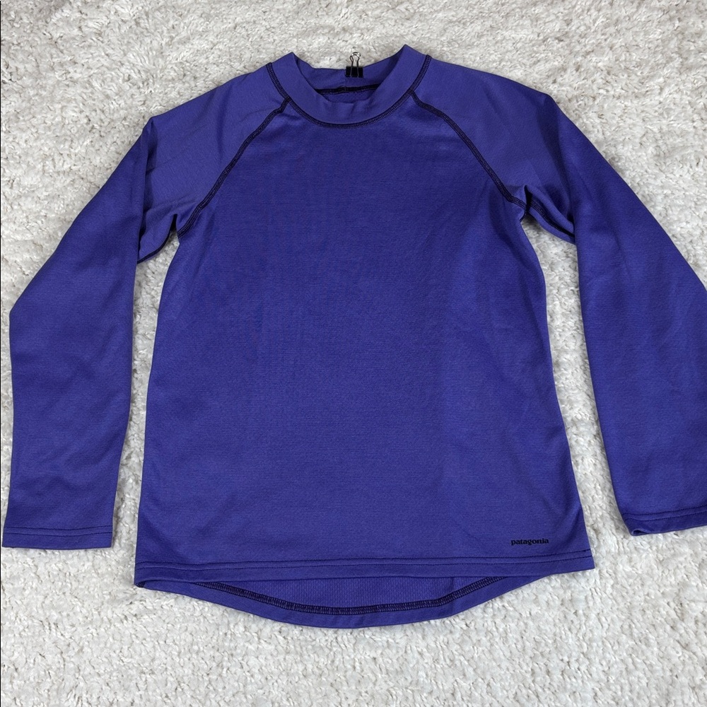 Patagonia Capilene 3 Midweight Baselayer Top Kids L 12 Purple Thermal LS